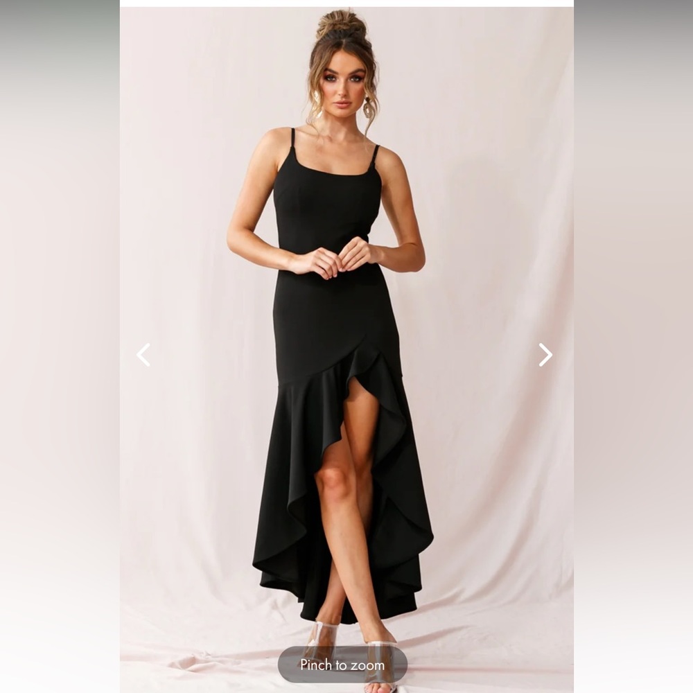 Selfie Leslie Black Asymmetrical Dress